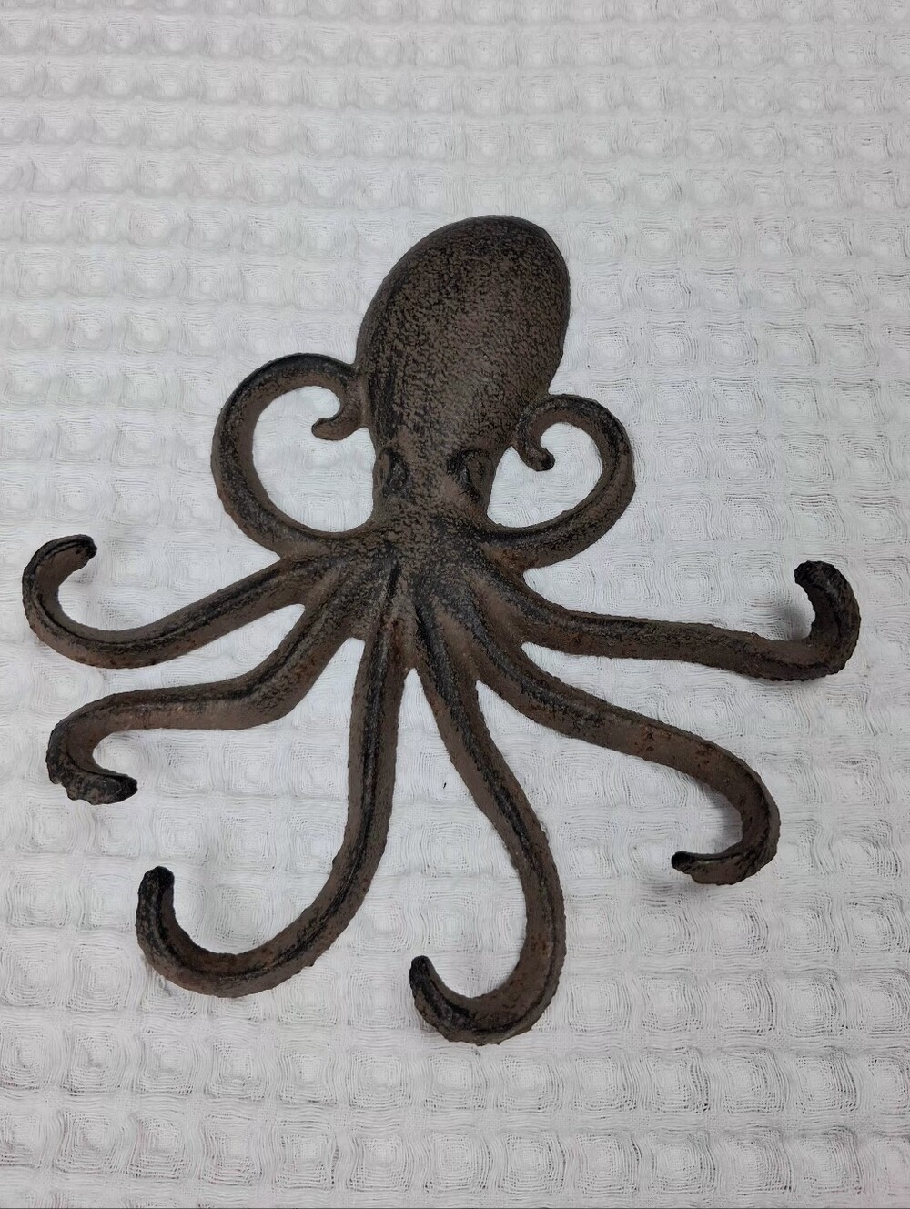Brown Cast Iron Octopus Key Hook/Hanger 6 Arms - Picture 8 of 11